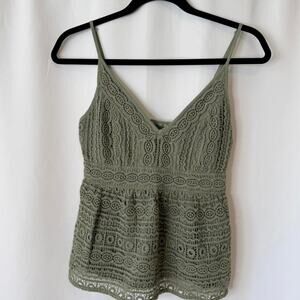 Abercrombie fitch sage green babydoll tank top